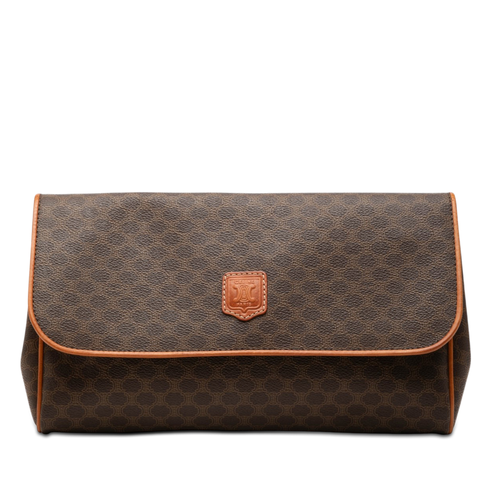 Pre-Loved Celine Macadam Coated Canvas Clutch